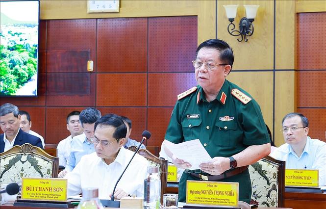 Đại tướng Nguyễn Trọng Nghĩa, Chủ nhiệm Tổng cục Chính trị QĐND Việt Nam phát biểu. Ảnh: Dương Giang-TTXVN 
