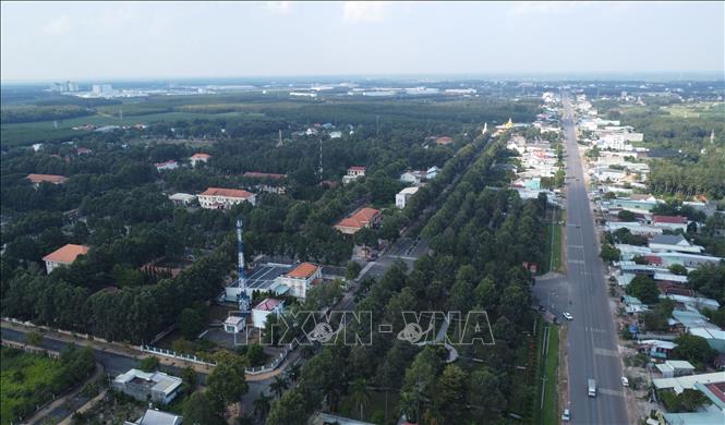Khu vực Trung tâm phường Chơn Thành, nơi người dân phản ánh mùi hôi trong nhiều ngày qua. Ảnh: Đậu Tất Thành – TTXVN.