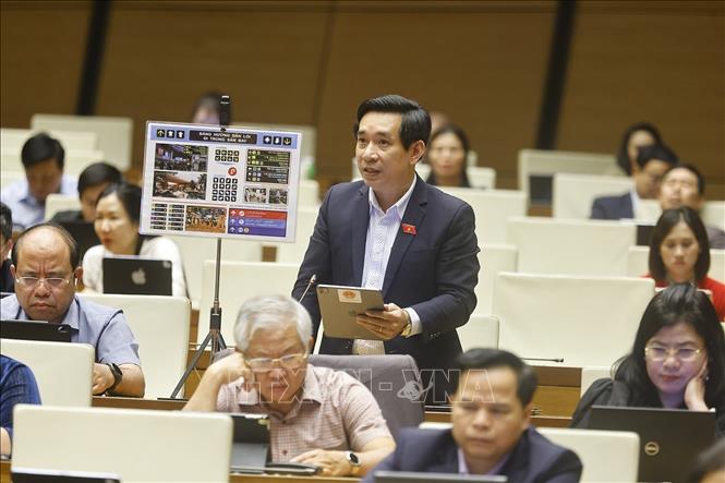 Đại biểu Quốc hội tỉnh Gia Lai Nguyễn Văn Cảnh phát biểu. Ảnh: Doãn Tấn - TTXVN
