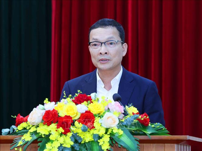 Đồng chí Nguyễn Công Bằng, Chánh văn phòng Ban Tổ chức Trung ương phát biểu tại hội nghị. Ảnh: Phương Hoa - TTXVN
