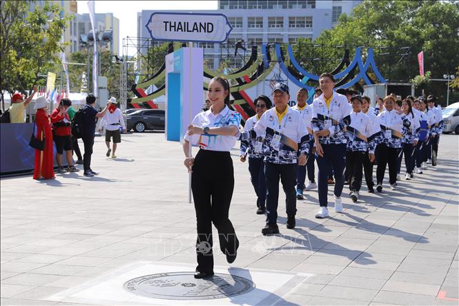 Đoàn thể thao nước chủ nhà Thái Lan. Ảnh: Đỗ Sinh - PV TTXVN tại Thái Lan