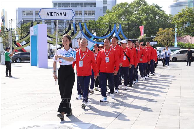 Đoàn thể thao Việt Nam. Ảnh: Đỗ Sinh - PV TTXVN tại Thái Lan