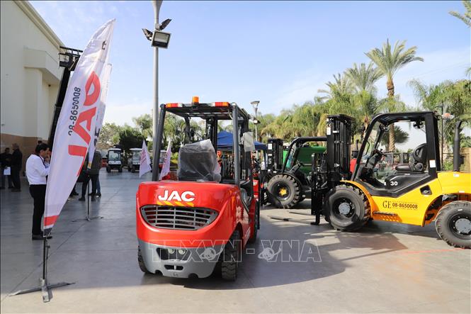 Máy móc cơ giới hóa được trưng bày tại triển lãm. Ảnh: Thanh Bình - PV TTXVN tại Israel
