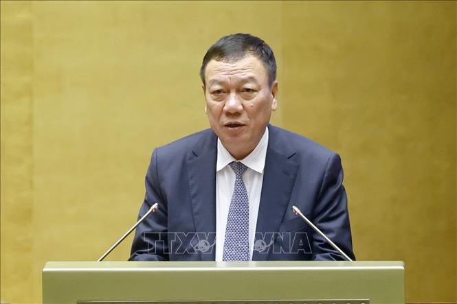 Tổng Thanh tra Chính phủ Đoàn Hồng Phong, thừa ủy quyền của Thủ tướng Chính phủ trình bày Báo cáo về công tác phòng, chống tham nhũng năm 2025. Ảnh: Doãn Tấn - TTXVN