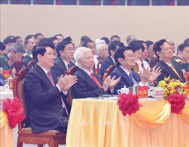 Chủ tịch nước Lương Cường và các đại biểu dự Lễ kỷ niệm. Ảnh: Lâm Khánh - TTXVN