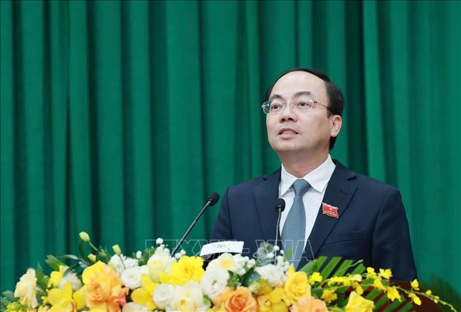 Ông Nguyễn Đăng Bình, Chủ tịch HĐND tỉnh Thái Nguyên phát biểu khai mạc kỳ họp. Ảnh: Hoàng Nguyên - TTXVN