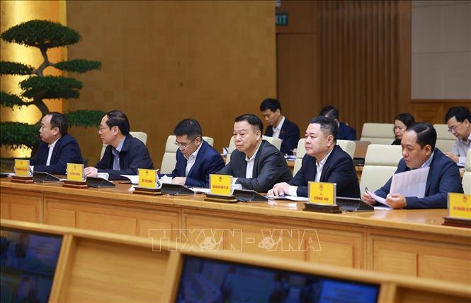 Đại diện các bộ, ngành tham dự phiên họp thứ 22 của Ban Chỉ đạo Nhà nước các công trình, dự án quan trọng quốc gia, trọng điểm ngành giao thông vận tải. Ảnh: Dương Giang-TTXVN

