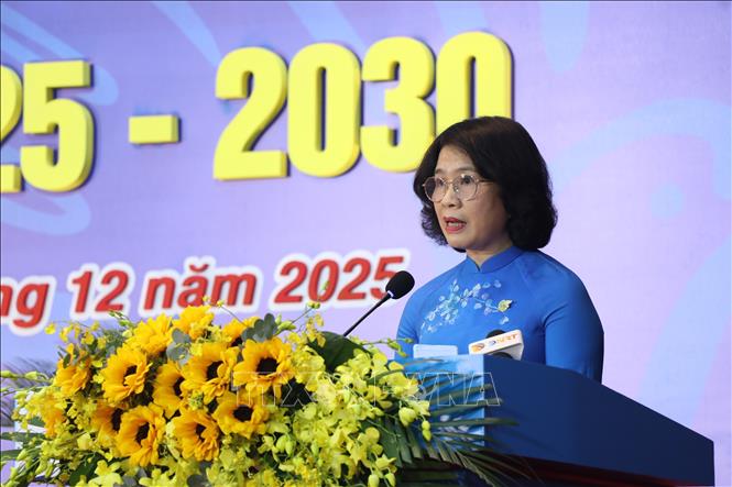 Bà Hoàng Thị Thu Hương được chỉ định giữ chức Chủ tịch Hội LHPN Đà Nẵng nhiệm kỳ 2025–2030. Ảnh: Khoa Chương - TTXVN