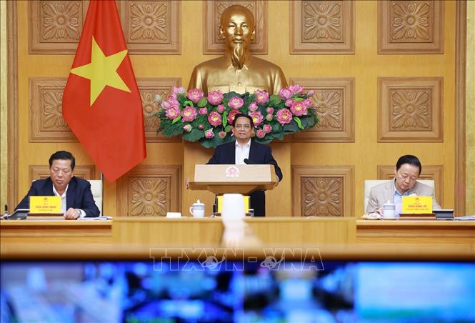 Thủ tướng Phạm Minh Chính kết luận phiên họp thứ 22 của Ban Chỉ đạo Nhà nước các công trình, dự án quan trọng quốc gia, trọng điểm ngành giao thông vận tải. Ảnh: Dương Giang-TTXVN
