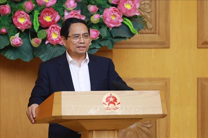 Thủ tướng Phạm Minh Chính kết luận phiên họp thứ 22 của Ban Chỉ đạo Nhà nước các công trình, dự án quan trọng quốc gia, trọng điểm ngành giao thông vận tải. Ảnh: Dương Giang-TTXVN
