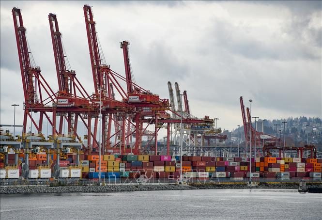 Cảng hàng hóa ở British Columbia, Canada. Ảnh: THX/TTXVN