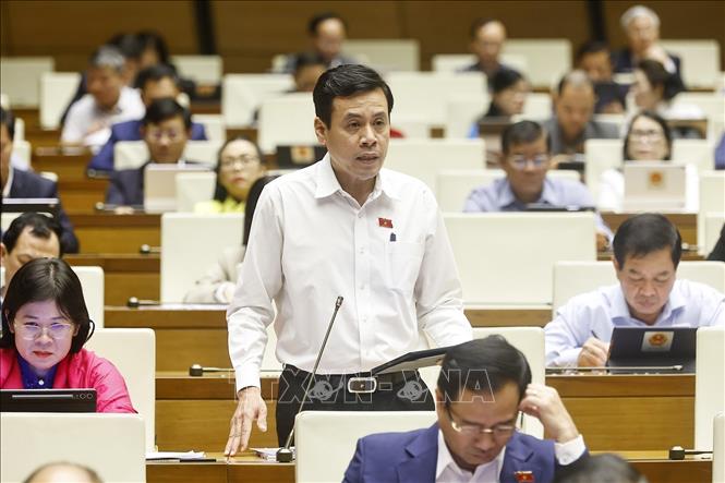 Đại biểu Quốc hội TP Hồ Chí Minh Trần Anh Tuấn phát biểu. Ảnh: Doãn Tấn - TTXVN
