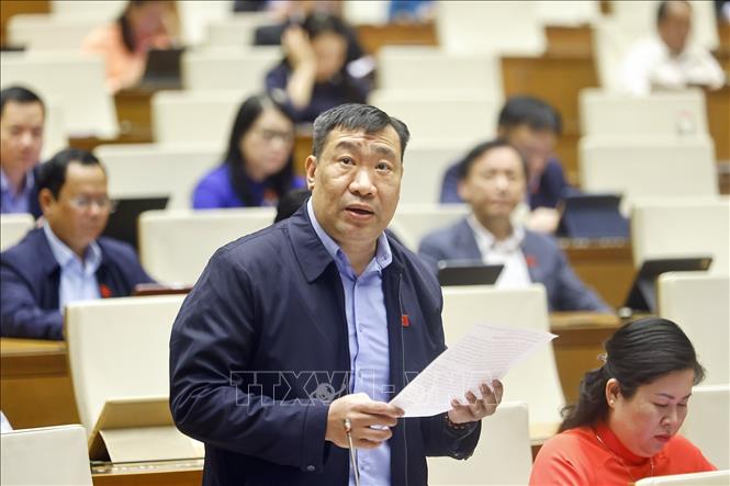 Đại biểu Quốc hội tỉnh Vĩnh Long Thạch Phước Bình phát biểu. Ảnh: Doãn Tấn - TTXVN