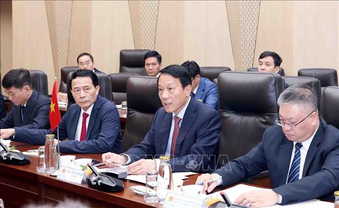 Vietnamese Minister of Public Security General Luong Tam Quang at the talks. VNA Photo: Phạm Kiên