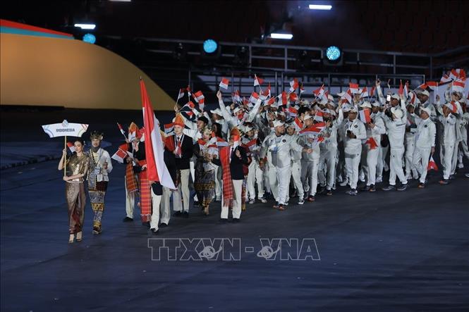 Đoàn thể thao Indonesia tại lễ khai mạc SEA Games 33. Ảnh: Minh Quyết - PV TTXVN từ Thái Lan