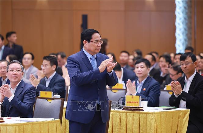 Thủ tướng Phạm Minh Chính dự và chủ trì Hội nghị Thủ tướng Chính phủ đối thoại với nông dân năm 2025. Ảnh: Dương Giang-TTXVN 
