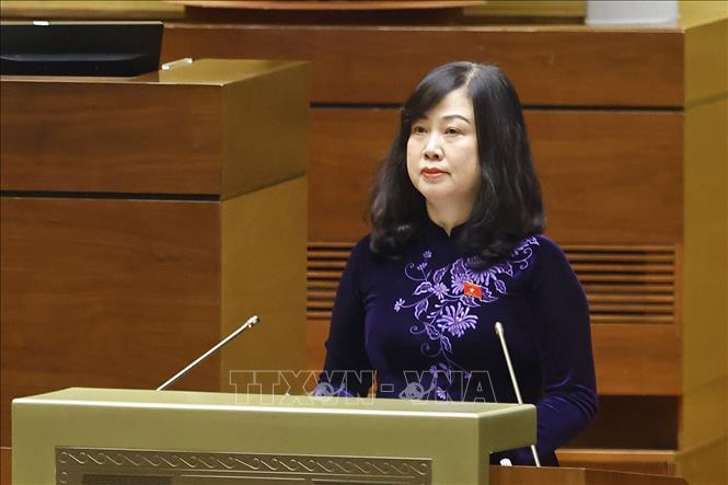 Bộ trưởng Bộ Y tế Đào Hồng Lan phát biểu. Ảnh: Doãn Tấn - TTXVN