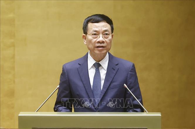 Bộ trưởng Bộ Khoa học và Công nghệ Nguyễn Mạnh Hùng phát biểu. Ảnh: Doãn Tấn - TTXVN