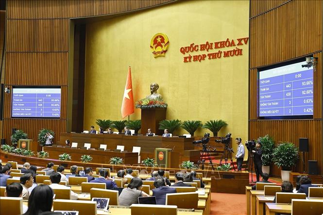 Quốc hội biểu quyết thông qua Luật Thuế thu nhập cá nhân (sửa đổi). Ảnh: Doãn Tấn - TTXVN