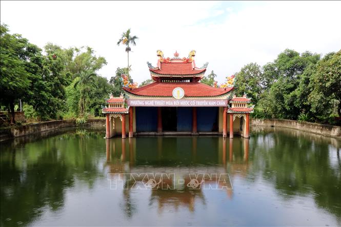 The Nam Chan water puppetry stage in Ban Thach village. VNA Photo: Nguyễn Lành