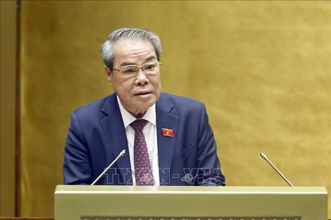 Chủ nhiệm Ủy ban Dân nguyện và Giám sát của Quốc hội Dương Thanh Bình phát biểu. Ảnh: Doãn Tấn - TTXVN