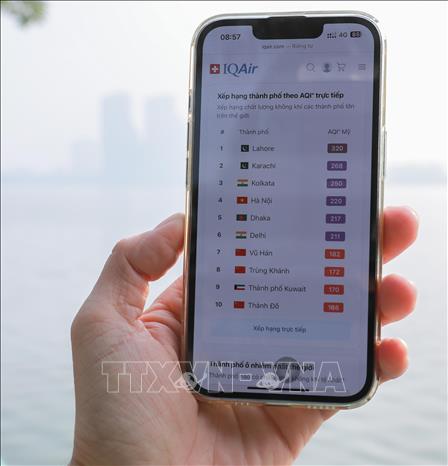Hà Nội nhiều ngày liền nằm trong top các thành phố ô nhiễm nhất thế giới, đe dọa sức khỏe người dân. Ảnh: Phan Phương – TTXVN