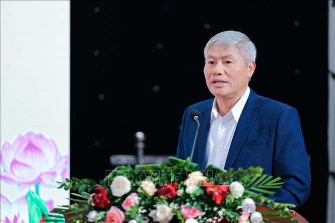 Ông Dương Văn Huệ, đại biểu tỉnh Thanh Hoá trình bày tham luận tại Hội nghị. Ảnh: Lê Đông - TTXVN