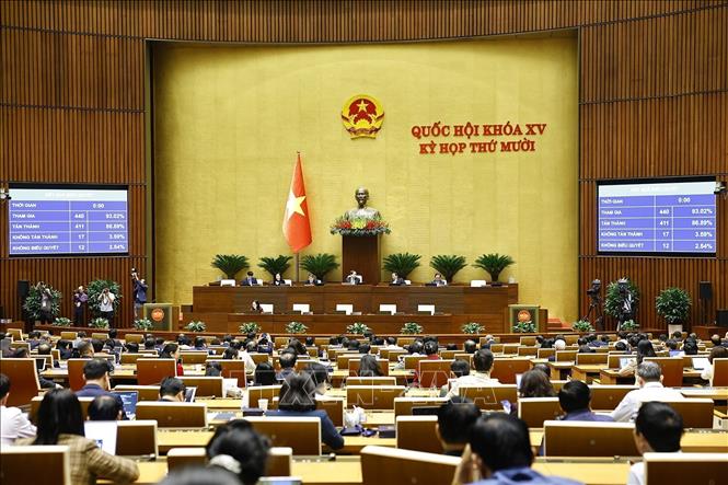 Quốc hội biểu quyết thông qua Luật Giáo dục đại học (sửa đổi). Ảnh: Doãn Tấn - TTXVN