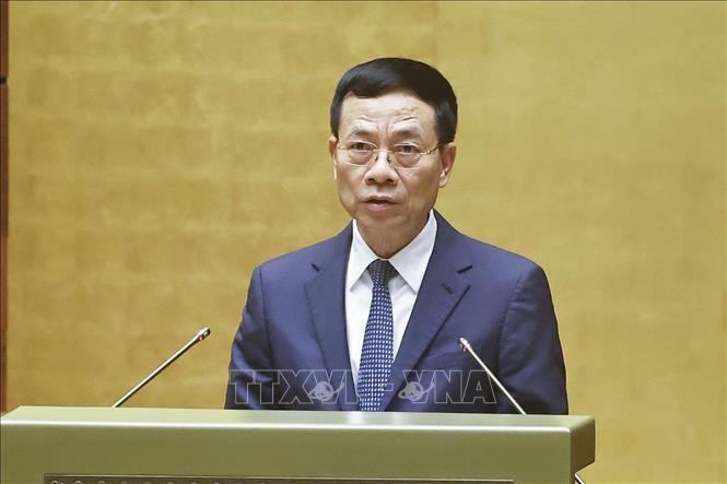 Bộ trưởng Bộ Khoa học và Công nghệ Nguyễn Mạnh Hùng phát biểu. Ảnh: Doãn Tấn - TTXVN