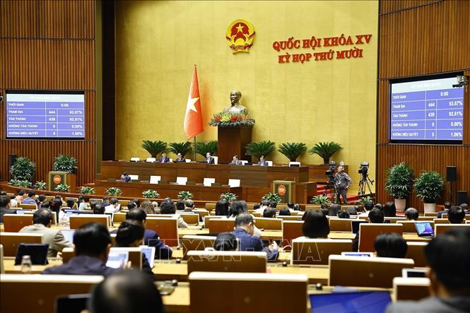 Quốc hội biểu quyết thông qua Luật sửa đổi, bổ sung một số điều của Luật Tiếp công dân, Luật Khiếu nại, Luật Tố cáo. Ảnh: Doãn Tấn - TTXVN