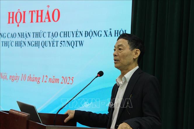 Nhà báo Lê Nghiêm, Phó Chủ tịch Hội Truyền thông số Việt Nam cho rằng, để triển khai hiệu quả Nghị quyết 57, công tác truyền thông chính sách cần được tổ chức bài bản và đồng bộ. Ảnh: Thanh Hương - TTXVN 
