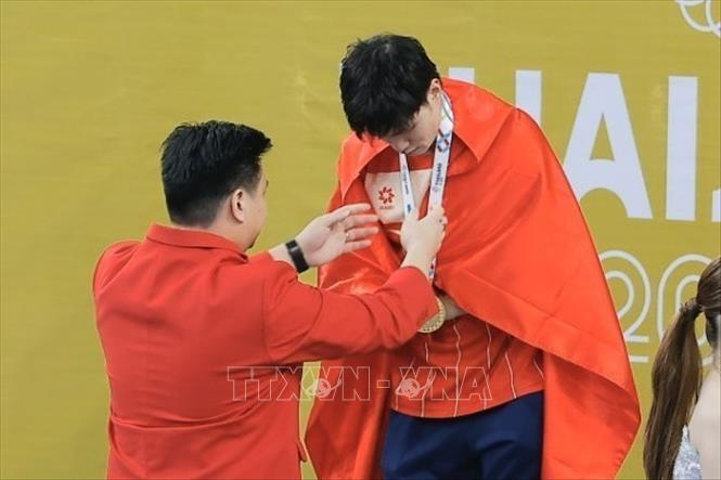 Trần Hưng Nguyên xuất sắc giành huy chương Vàng. Ảnh: Minh Quyết - PV TTXVN tại Thái Lan
