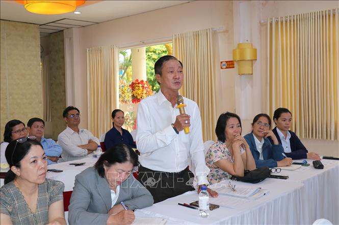 Ông Nguyễn Văn Tính, Phó Chủ tịch Hội Bảo trợ Trẻ em Thành phố Hồ Chí Minh phát biểu tại hội nghị. Ảnh: Thanh Vũ-TTXVN
