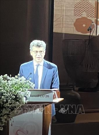 Ông Jonathan Wallace Baker - Trưởng Đại diện Văn phòng UNESCO tại Việt Nam phát biểu tại Lễ công bố. Ảnh: Tuyết Mai - TTXVN 