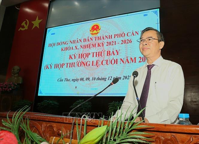 Ông Trương Cảnh Tuyên, Chủ tịch Thường trực UBND thành phố Cần Thơ phát biểu. Ảnh: Duy Khương - TTXVN