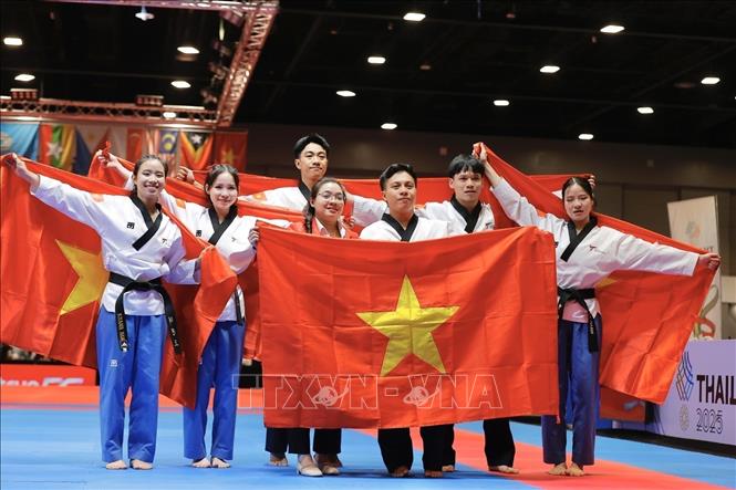 Vietnam's Taekwondo artists bag one gold and one bronze on December 10. VNA Photo: Minh Quyết