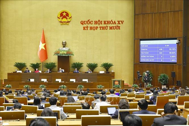 Quốc hội biểu quyết thông qua Nghị quyết của Quốc hội về cơ chế, chính sách phát triển năng lượng quốc gia giai đoạn 2026 - 2030. Ảnh: Doãn Tấn - TTXVN