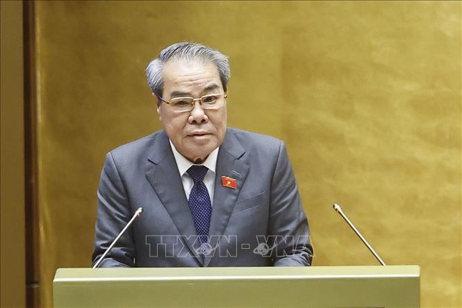 Chủ nhiệm Ủy ban Dân nguyện và Giám sát của Quốc hội Dương Thanh Bình phát biểu. Ảnh: Doãn Tấn - TTXVN