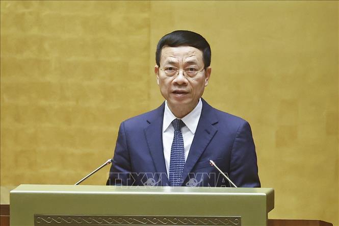 Bộ trưởng Bộ Khoa học và Công nghệ Nguyễn Mạnh Hùng phát biểu. Ảnh: Doãn Tấn - TTXVN