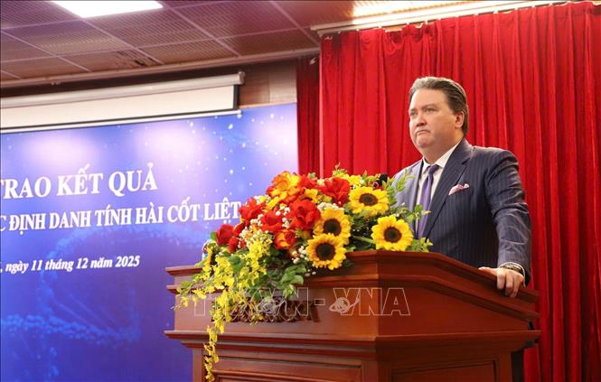 Ông Marc E. Knapper, Đại sứ Hoa Kỳ tại Việt Nam, phát biểu tại buổi lễ. Ảnh: Quyết Chiến - TTXVN