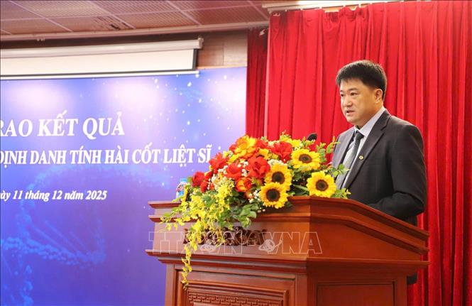 Giáo sư, Tiến sĩ Chu Hoàng Hà, Phó Chủ tịch Viện Hàn lâm Khoa học và Công nghệ Việt Nam phát biểu tại buổi lễ. Ảnh: Quyết Chiến - TTXVN