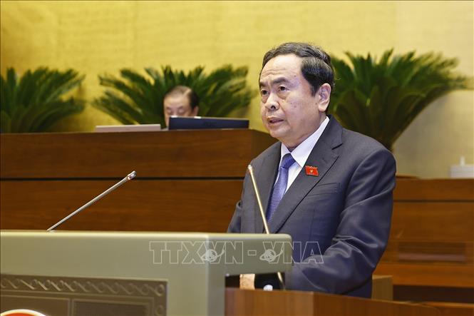 Chủ tịch Quốc hội Trần Thanh Mẫn phát biểu bế mạc Kỳ họp. Ảnh: Doãn Tấn - TTXVN