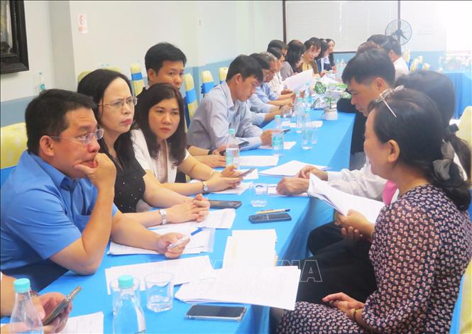 Đại diện các đơn vị giáo dục bàn thảo ý kiến. Ảnh: Ánh Tuyết - TTXVN