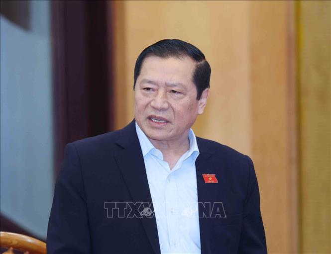 Đồng chí Lại Xuân Môn, Uỷ viên Trung ương Đảng, Phó Trưởng Ban Thường trực Ban Tuyên giáo và Dân vận Trung ương phát biểu tại buổi làm việc. Ảnh: Phương Hoa - TTXVN