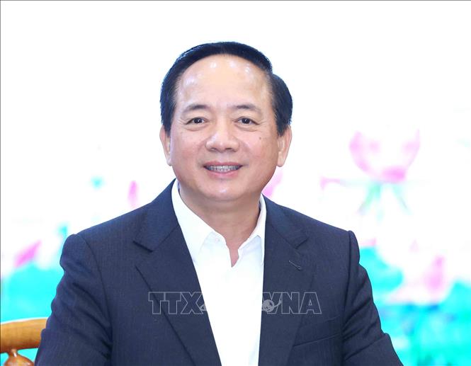 Đồng chí Trịnh Văn Quyết, Bí thư Trung ương Đảng, Trưởng Ban Tuyên giáo và Dân vận Trung ương phát biểu chỉ đạo buổi làm việc. Ảnh: Phương Hoa - TTXVN