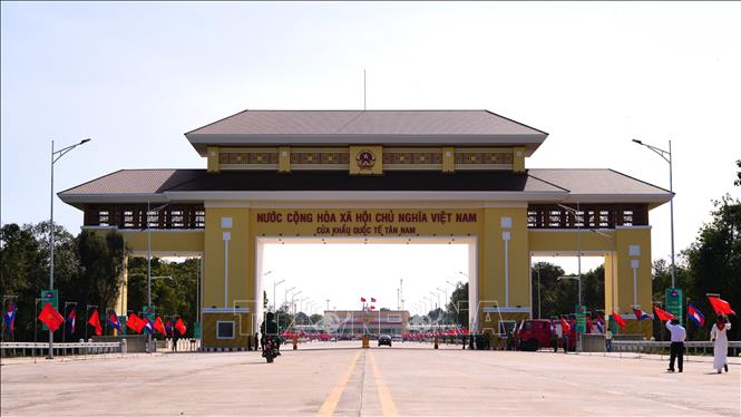 Cửa khẩu quốc tế Tân Nam (xã Tân Biên, tỉnh Tây Ninh) vừa được khai trương. Ảnh: Minh Phú - TTXVN
