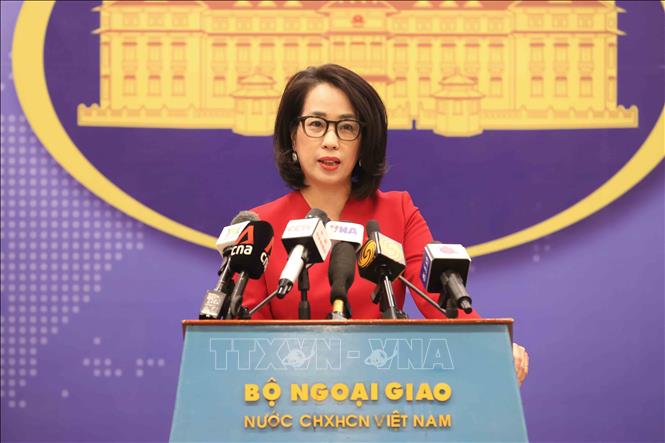 Ministry of Foreign Affairs’ (MoFA)'s spokesperson Pham Thu Hang speaks at the Ministry's regular press briefings. VNA Photo: An Đăng