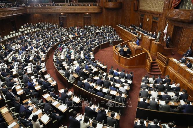 Toàn cảnh phiên họp Quốc hội Nhật Bản tại Tokyo. Ảnh: Kyodo/TTXVN