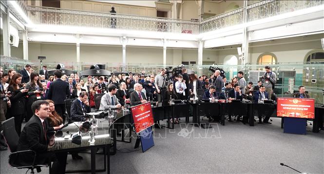 Quang cảnh phiên toàn thể của Diễn đàn. Ảnh: Tâm Hằng - PV TTXVN tại LB Nga