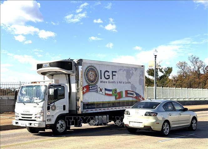 Xe tải lưu thông trên đường phố tại thủ đô Washington DC. Ảnh: Ngọc Quang, PV TTXVN tại Mỹ